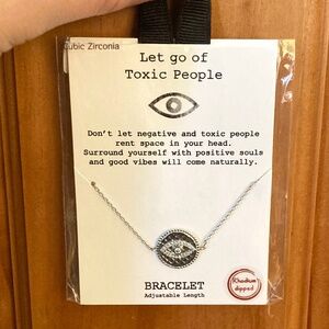 NWT Let Go of Toxic People adjustable handmade hypoallergenic bracelet